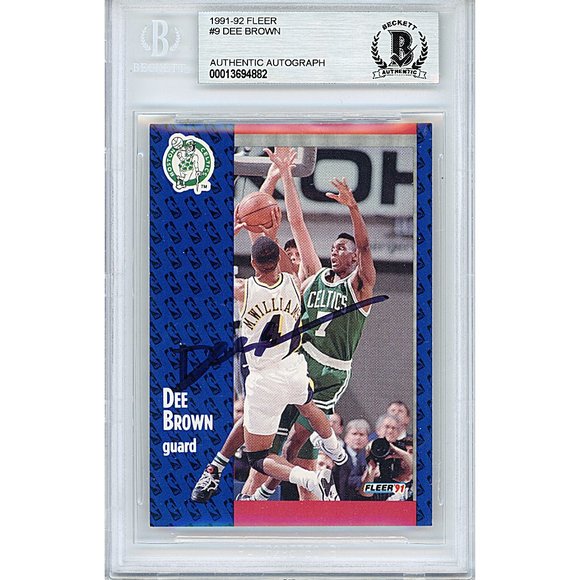 Dee Brown Signed Celtics 1991-1992 Fleer Basketball Card Beckett BAS Autographed - Picture 1 of 4